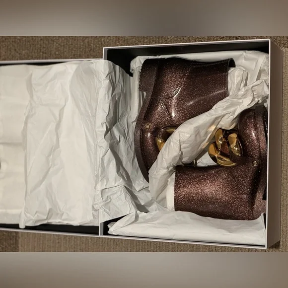 JW Anderson Brown Glitter Rubber Ankle Boot(Rain Boot) Size 36 - Picture 7 of 12